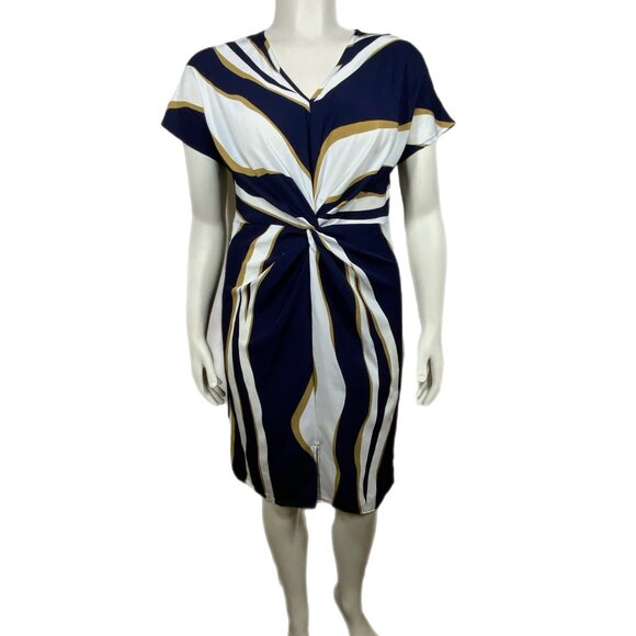NWT Emery Rose by SHEIN Colorblock Twist Front Batwing Front Split Hem Dress XL - Picture 1 of 11